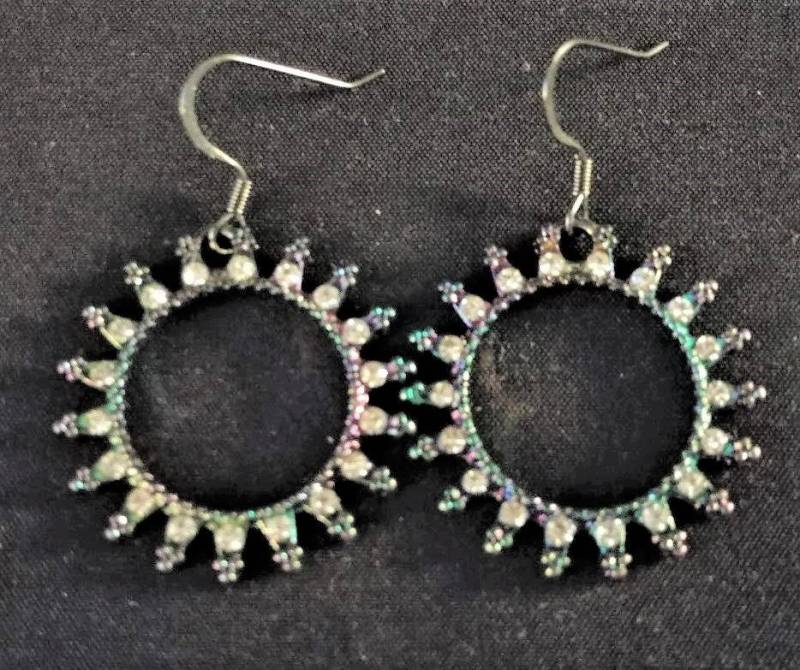 Handgemachte Rotguss Runde Ohrringe Mit Kristallen von WhimsicalIngenuity