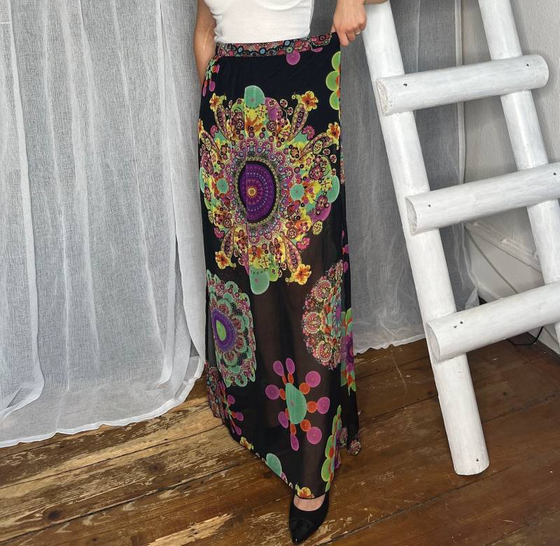 Desigual Rock Lang Bunt Blumen Gr. 42 von WhimsicalSecondHand