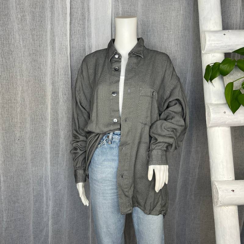 Hemd Oversized Grau Vintage 80Er 90Er von WhimsicalSecondHand
