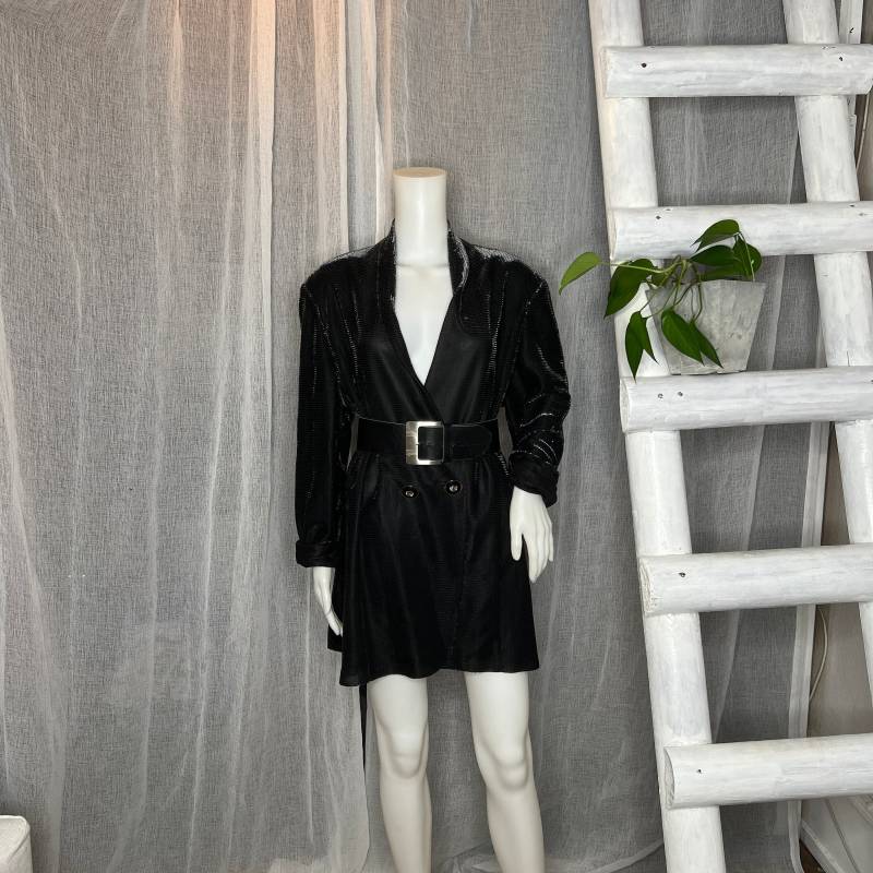 Vintage Blazer Kleid Schwarz Glitzer Uni von WhimsicalSecondHand