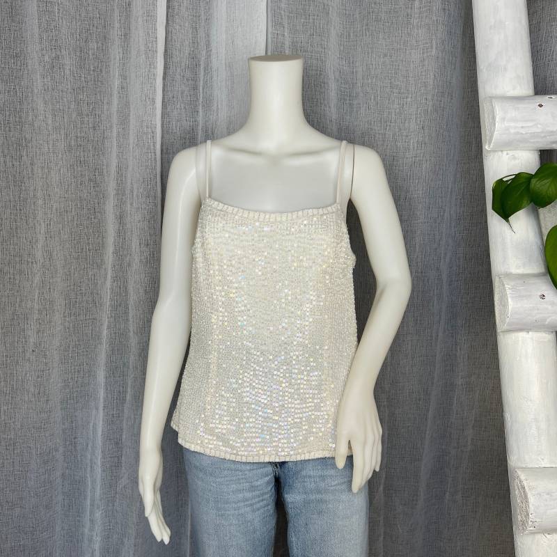 Weisses Perlen Top Spaghettiträger L Betty Barclay von WhimsicalSecondHand