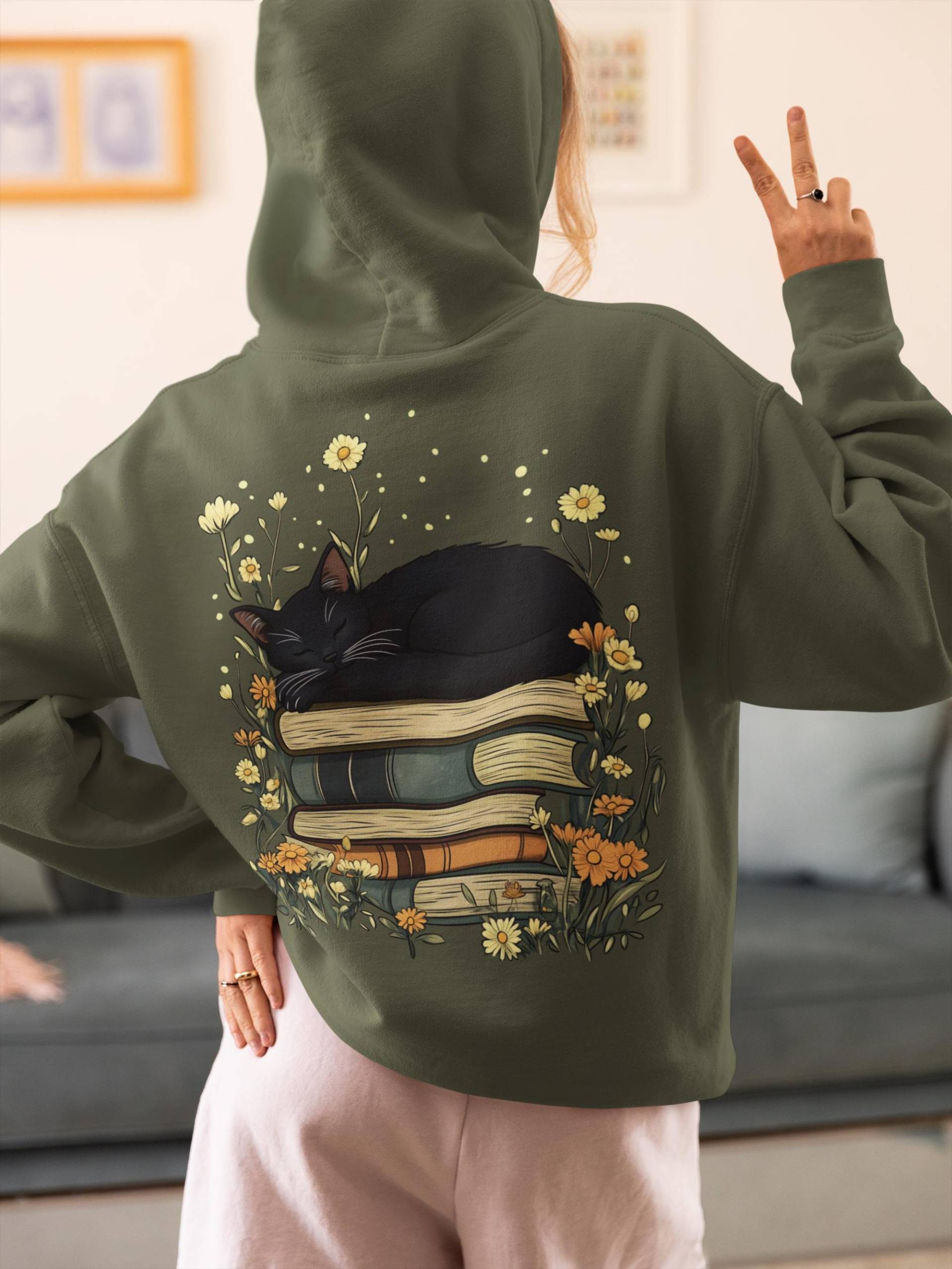 Cats & Books Club Hoodie, Fantasy Design, Cat Unisex Hooded Sweatshirt Für Fans, Cozy Book Gift Idea, Bookish Cats & Books Club Hoodie, Fantasy Design, Cat Unisex Hooded Sweatshirt Für Fans, Cozy Book Gift Idea, Bookish von WhimsimalPrints