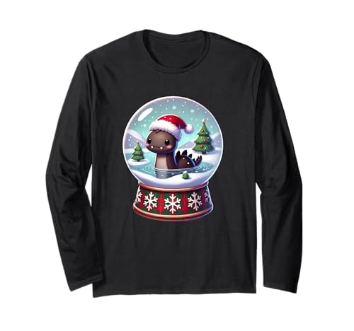 Baby Loch Ness Monster in Weihnachten Schneekugel Langarmshirt Baby Loch Ness Monster in Weihnachten Schneekugel Langarmshirt von Whimsy Dreamer Designs