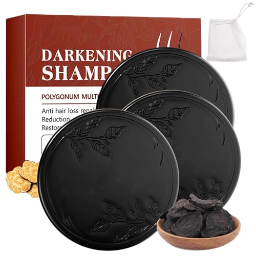 Verdunkelndes Shampoo – Polygonum Multiflorum, Polygonum Schwarzes Haarseife, Verdunkelndes Shampoo – ShampooFür Männer Und Frauen (3 Stück) von Whimsyard