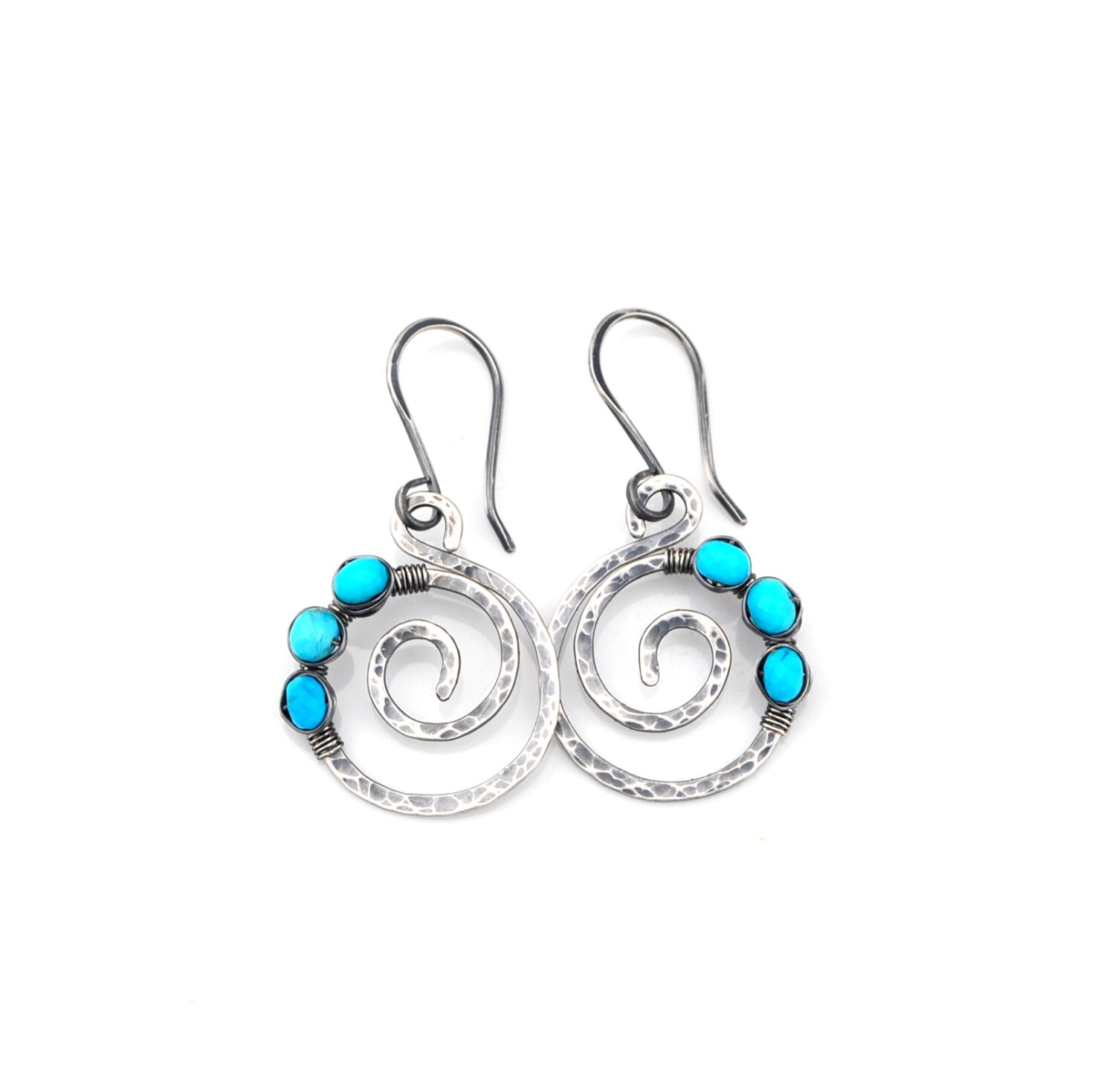 Handgemachte Spiral-Ohrringe Aus Sterling Silber Handgemachte Spiral-Ohrringe Aus Sterling Silber von WhimsybyKT