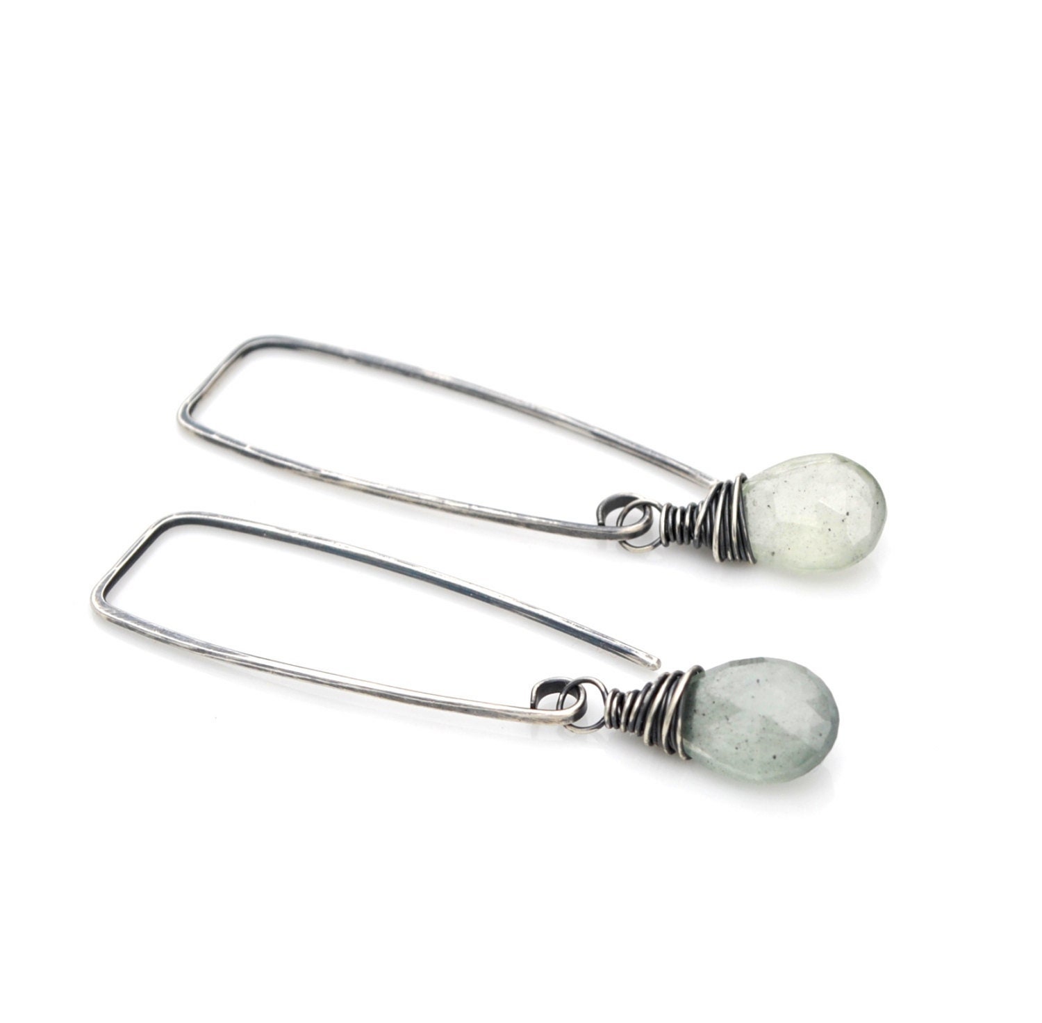 Moos-Aquamarin-Ohrringe Sterlingsilber-Ohrhänger, März Geburtsstein Moos-Aquamarin-Ohrringe Sterlingsilber-Ohrhänger, März Geburtsstein von WhimsybyKT