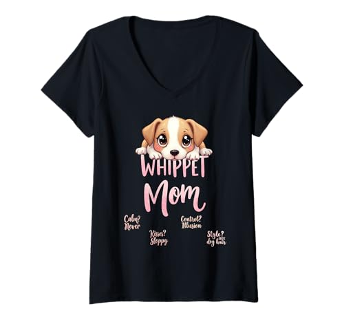 Damen Lustiges Whippet Mom Dog Whippet Mama Humor Zitat T-Shirt mit V-Ausschnitt Damen Lustiges Whippet Mom Dog Whippet Mama Humor Zitat T-Shirt mit V-Ausschnitt von Whippet Fun Designs