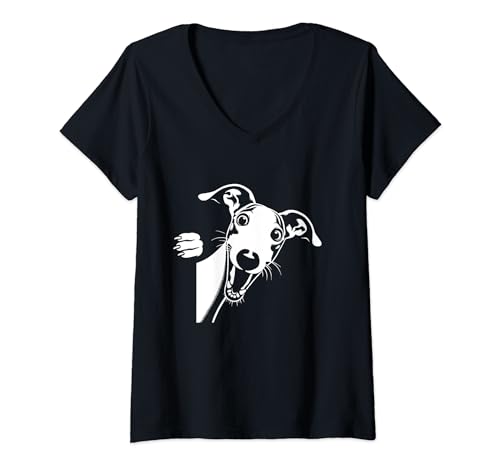 Damen Lustiges Whippet-Hund, der Grafikdesign späht T-Shirt mit V-Ausschnitt Damen Lustiges Whippet-Hund, der Grafikdesign späht T-Shirt mit V-Ausschnitt von Whippet-Liebhaber-Themendesigns