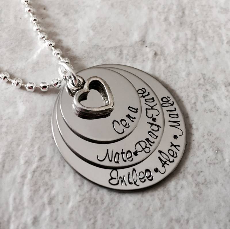 Hand Gestempelt Personalisierte Halskette Für Mama Oma Nana Großmutter Usw Personalisieren Mit Lieblingszitat von WhirlyBirdDesigns