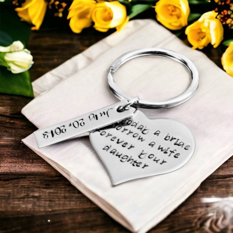 Braut Tochter Schlüsselbund Geschenk Personalisierte Hochzeitsandenken von WhirlyBirdDesigns