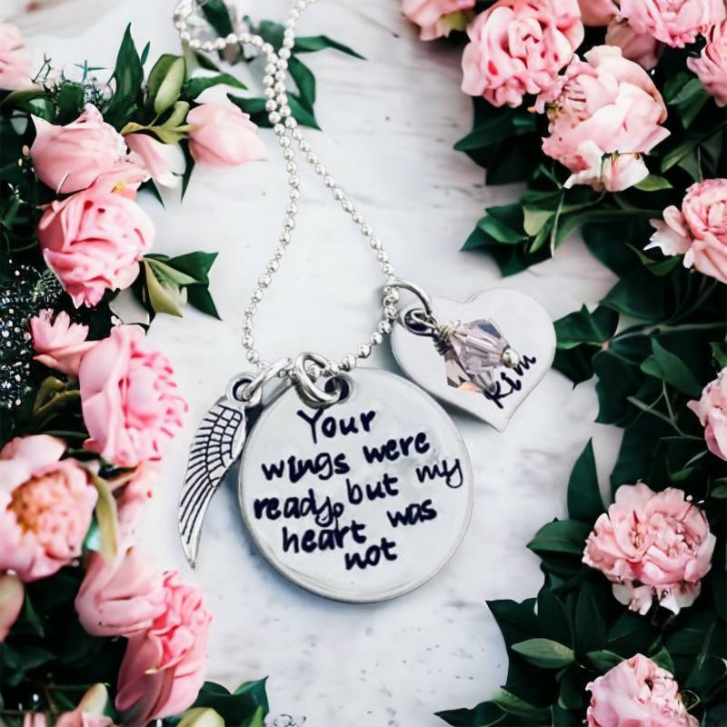 Personalisierte Erinnerung Halskette Verlust Der Liebsten, Gedenkschmuck von WhirlyBirdDesigns