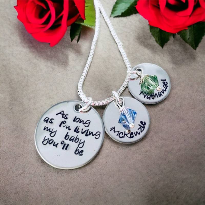 Personalisierte Mutterkette Die Namen Der Kinder Und Kristalle von WhirlyBirdDesigns