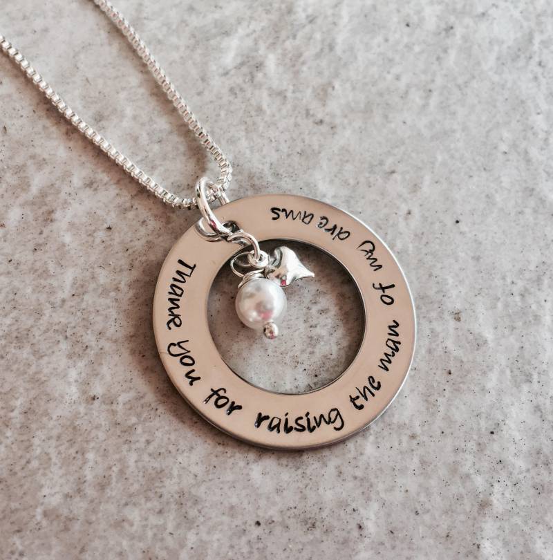 Schwiegermutter Halskette Danke Für Das Heben Des Mannes Meiner Träume, Perlenschmuck von WhirlyBirdDesigns