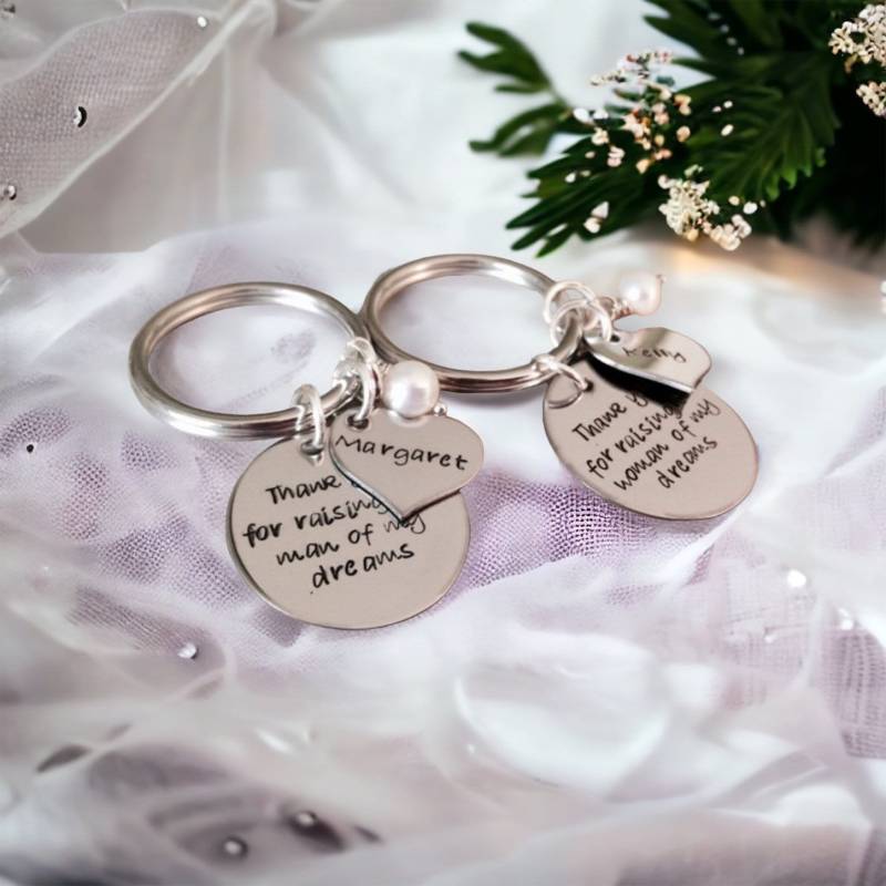 Personalisierte Schwiegermutter Schlüsselanhänger Set Danke Geschenk von WhirlyBirdDesigns