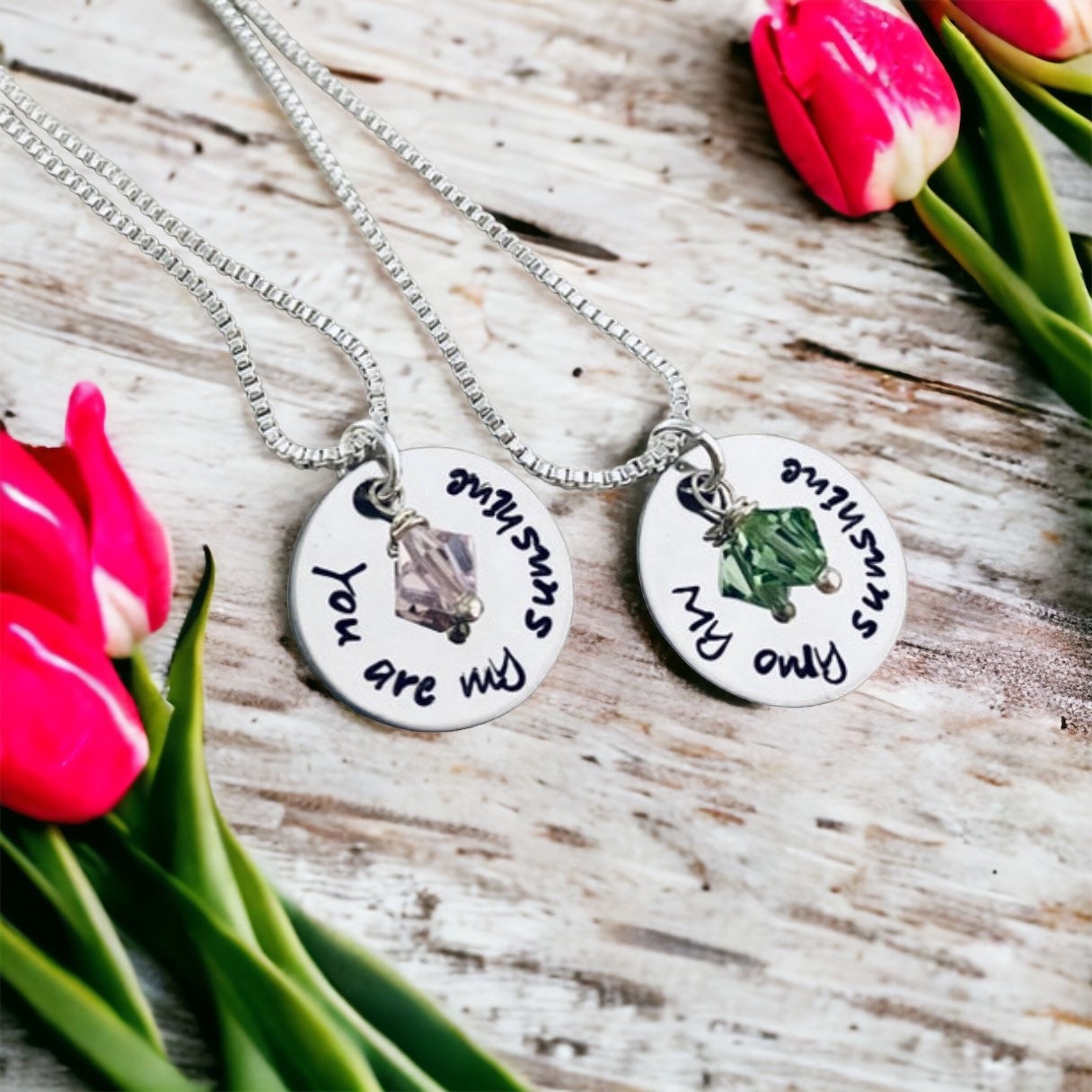 Sunshine Halsketten Set, Mutter Tochter Schmuck Mit Swarovski Kristallen von WhirlyBirdDesigns