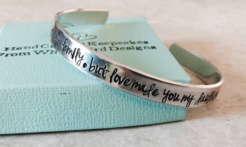 Personalisierte Stieftochter Manschette Armband Ehe Gemacht Sie Familie von WhirlyBirdDesigns