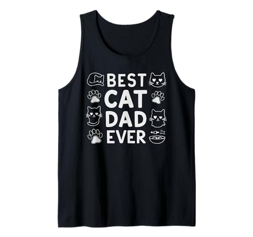 Herren Lustiger Haustierliebhaber mit Aufschrift Best Cat Dad Ever Tank Top Herren Lustiger Haustierliebhaber mit Aufschrift Best Cat Dad Ever Tank Top von Whisker League Originals