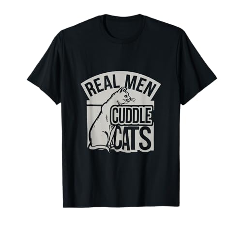 Echte Männer kuscheln Katzen Lustige Katzenliebhaber T-Shirt Echte Männer kuscheln Katzen Lustige Katzenliebhaber T-Shirt von Whisker Warriors Wear Heartbeats