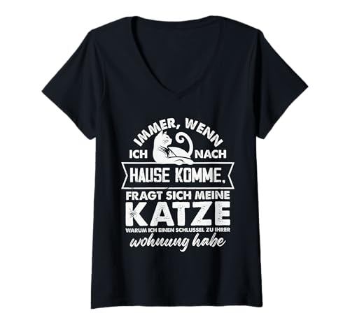 Damen Lustiges Zitat für Katzenliebhaber T-Shirt mit V-Ausschnitt Damen Lustiges Zitat für Katzenliebhaber T-Shirt mit V-Ausschnitt von Whisker Wisdom Designs
