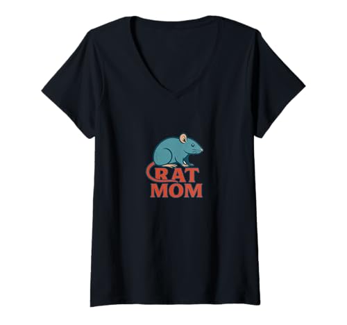 Damen Rat Mom Design für stolze Tierliebhaber und Familien T-Shirt mit V-Ausschnitt Damen Rat Mom Design für stolze Tierliebhaber und Familien T-Shirt mit V-Ausschnitt von Whiskered Mischief Emporium