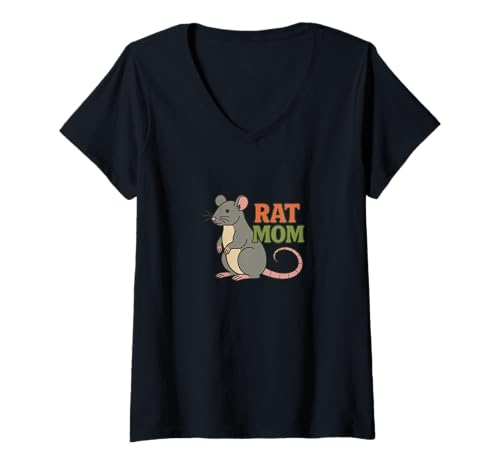 Damen Rat Mom Design für stolze Tierliebhaber und Familien T-Shirt mit V-Ausschnitt Damen Rat Mom Design für stolze Tierliebhaber und Familien T-Shirt mit V-Ausschnitt von Whiskered Mischief Love Emporium