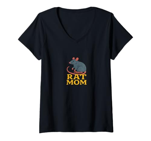 Damen Rat Mom Design für stolze Tierliebhaber und Familien T-Shirt mit V-Ausschnitt Damen Rat Mom Design für stolze Tierliebhaber und Familien T-Shirt mit V-Ausschnitt von Whiskered Mischief Love Emporiums