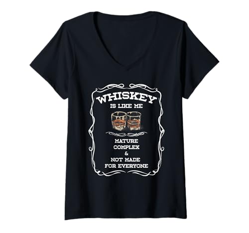 Damen Whiskey is Like Me - Geschenk für Bourbon & Scotch Whisky Liebhaber T-Shirt mit V-Ausschnitt Damen Whiskey is Like Me - Geschenk für Bourbon & Scotch Whisky Liebhaber T-Shirt mit V-Ausschnitt von Whiskey Tasting Outfit