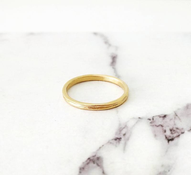 14K Unisex Ehering, Gold Matte Seine Und Ihr Alternative Schlicht, Strukturiert von WhisperGold