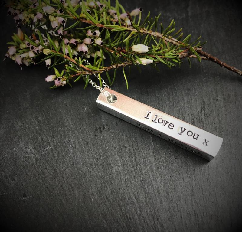 Personalisierte Bar Halskette Namen, Sterling Silber Kette von WhispersFromTheWild