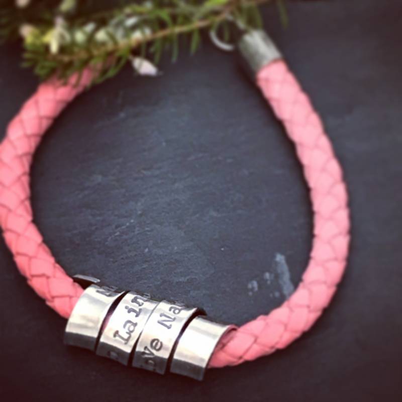 Personalisierte Sterling Silber Geflochtenes Leder Armband - Geheime Nachricht von WhispersFromTheWild