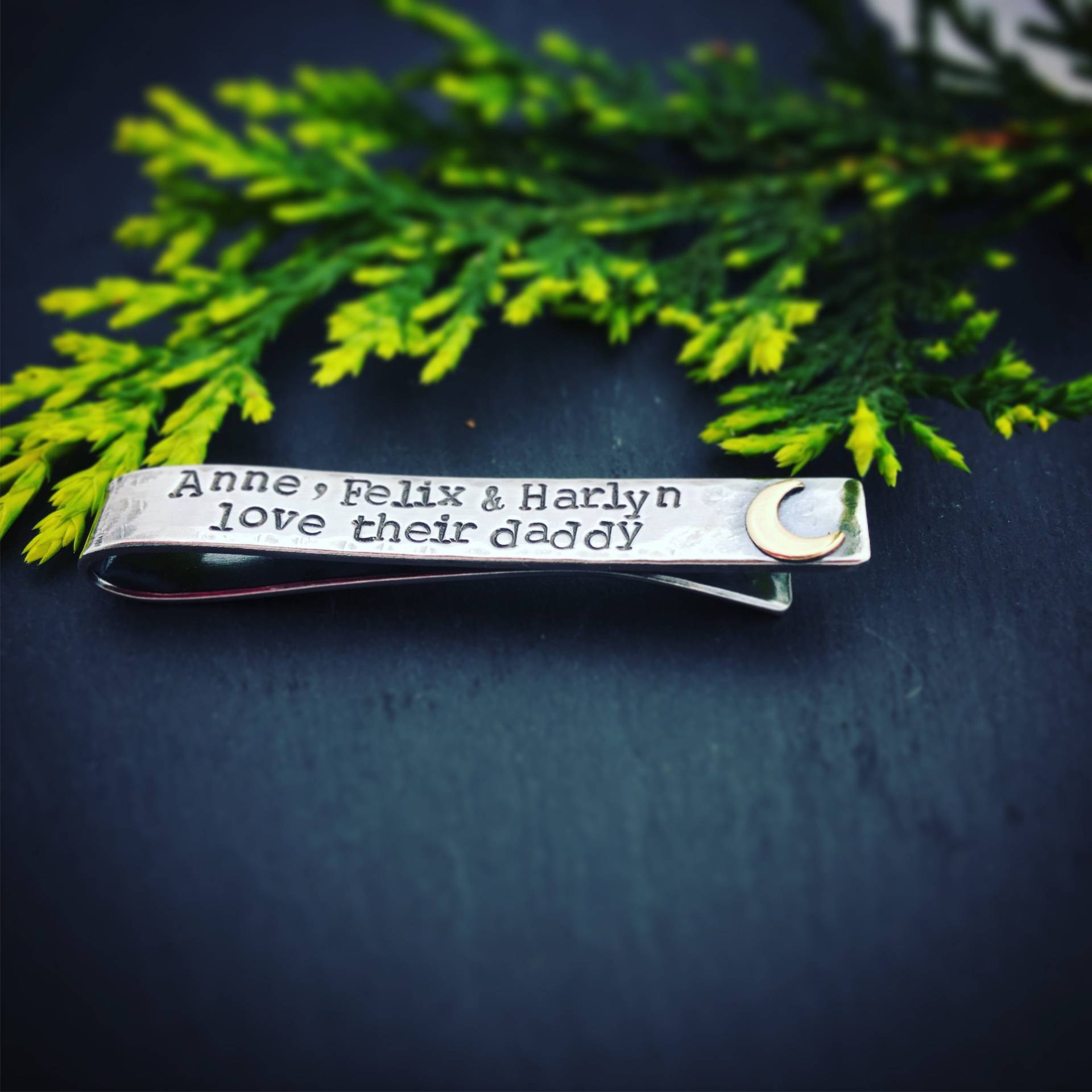 Personalisierte Sterling Silber Krawattenklammer Krawattenklammer Mit Gravur, Ecosilver von WhispersFromTheWild