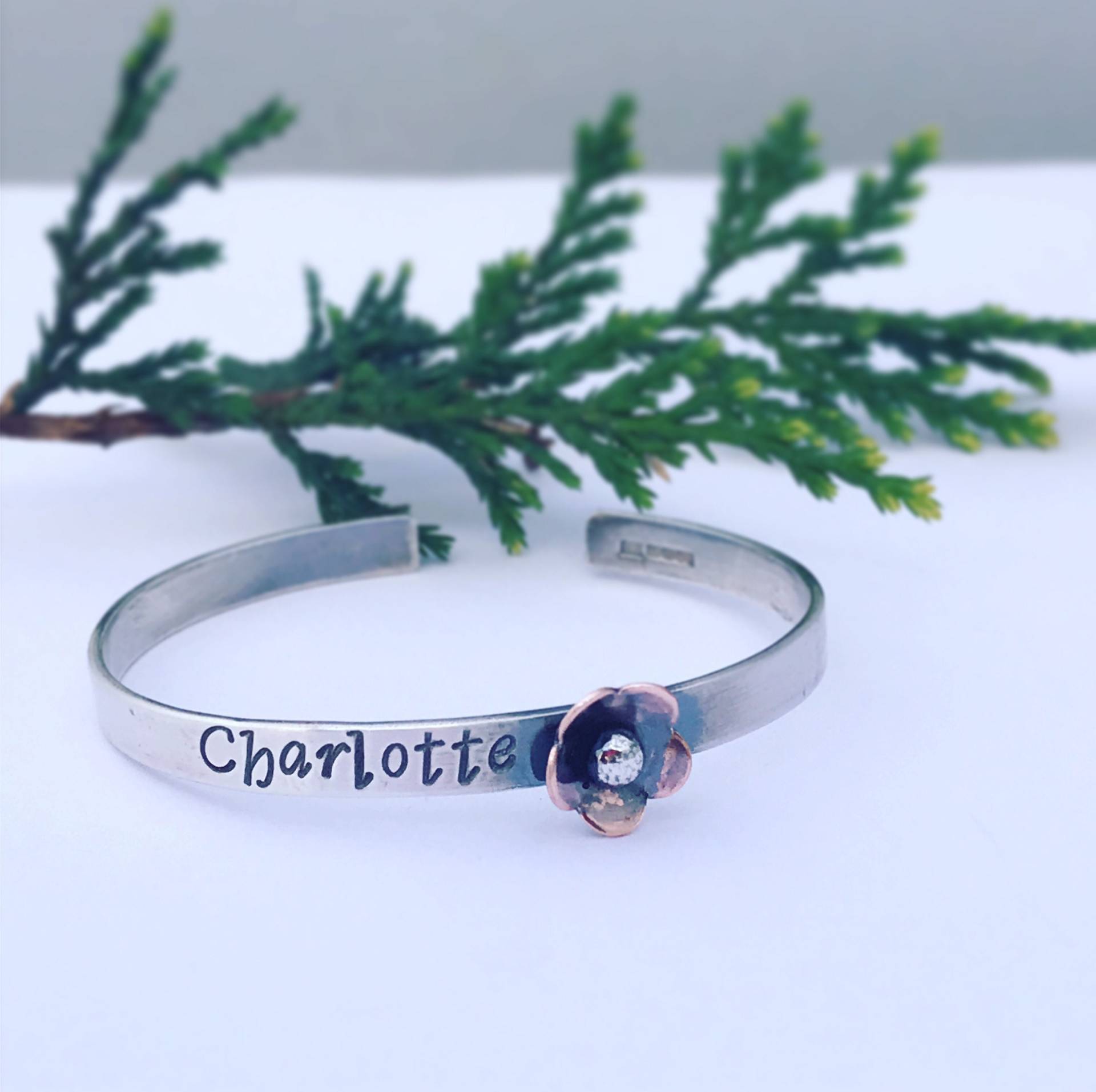 Personalisierter Baby Armreif Aus 925Er Silber Personalisiertes Geschenk Zur Taufe von WhispersFromTheWild