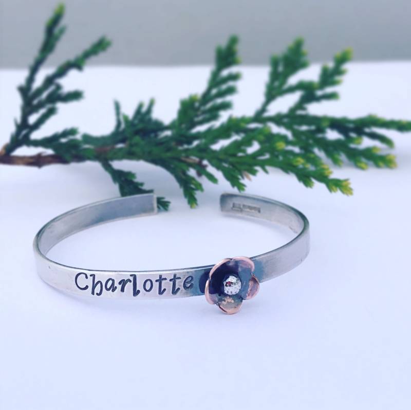 Personalisierter Baby Armreif Aus 925Er Silber Personalisiertes Geschenk Zur Taufe von WhispersFromTheWild