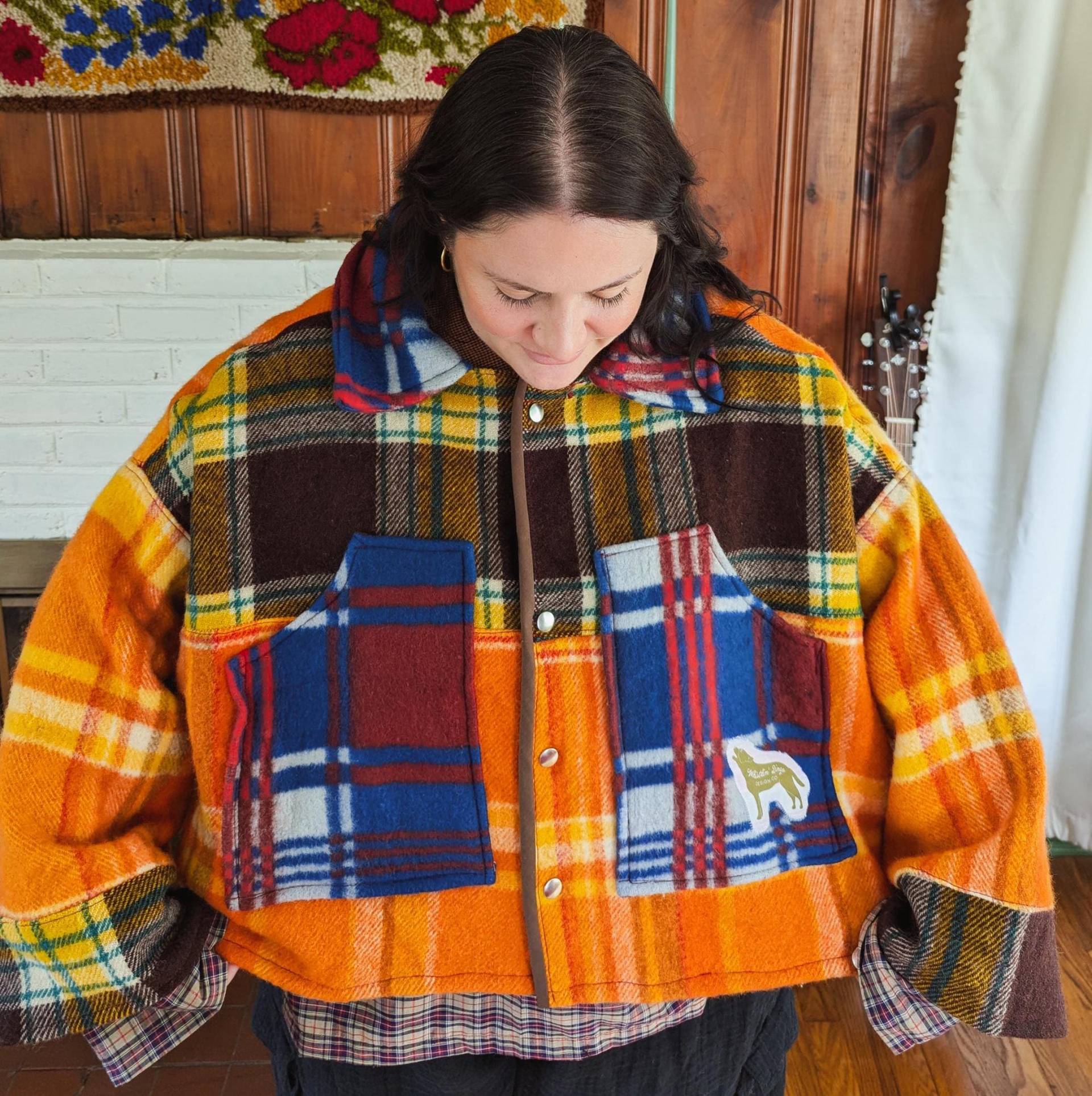 Upcycled Wool Blanket Jacket Nachhaltiger Patchwork-Mantel Upcycled Wool Blanket Jacket Nachhaltiger Patchwork-Mantel von WhistlinDingoDesign