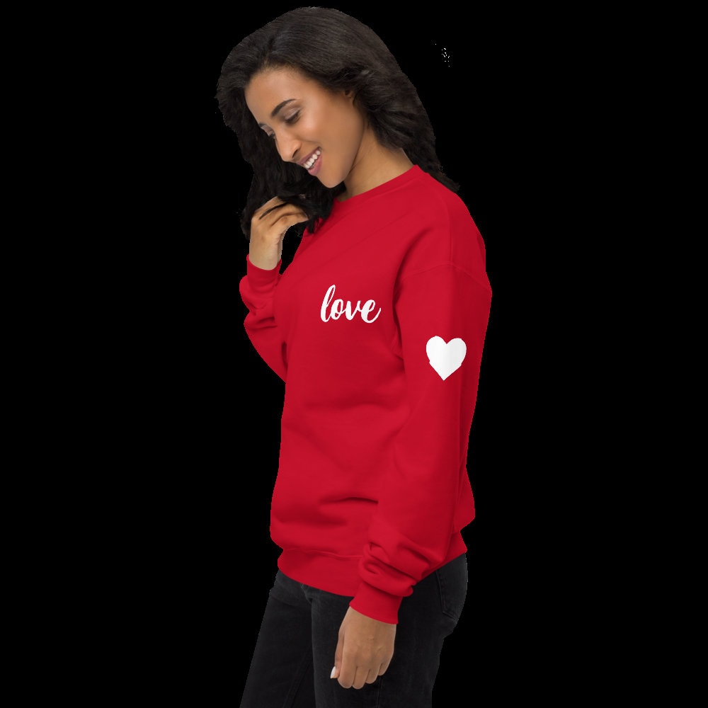 Valentine Es Sweatshirt - Love Heart Herz Arm Patches Süßer Valentinspullover Lehrer Valentinstagsshirt Mama Valentinstag von WhitMoreLove