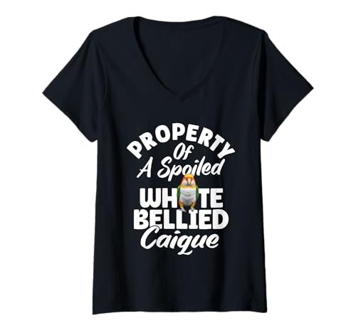 Damen Birdkeeper Bird Owner Caique mit verwöhntem Weißbauch T-Shirt mit V-Ausschnitt Damen Birdkeeper Bird Owner Caique mit verwöhntem Weißbauch T-Shirt mit V-Ausschnitt von White Bellied Caique Clothing For Birdkeeper