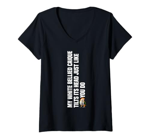 Damen Birdkeeper Bird Owner Head Tilt Weißbauch-Caique T-Shirt mit V-Ausschnitt Damen Birdkeeper Bird Owner Head Tilt Weißbauch-Caique T-Shirt mit V-Ausschnitt von White Bellied Caique Clothing For Birdkeeper