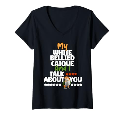 Damen Papageienvogelhalter Vogelbesitzer About You Weißer Bauchkaique T-Shirt mit V-Ausschnitt Damen Papageienvogelhalter Vogelbesitzer About You Weißer Bauchkaique T-Shirt mit V-Ausschnitt von White Bellied Caique Clothing For Birdkeeper