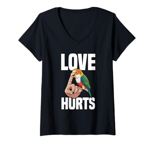 Damen Papageienliebhaber, Vogelbesitzer, weißer Bauchkaique T-Shirt mit V-Ausschnitt Damen Papageienliebhaber, Vogelbesitzer, weißer Bauchkaique T-Shirt mit V-Ausschnitt von White Bellied Caique Costume For Parrot Lover