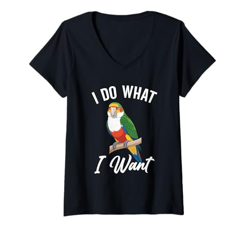 Damen White Bellied Caique Besitzer Will Ich White Bellied Caique T-Shirt mit V-Ausschnitt Damen White Bellied Caique Besitzer Will Ich White Bellied Caique T-Shirt mit V-Ausschnitt von White Bellied Caique Costume For Parrot Lover