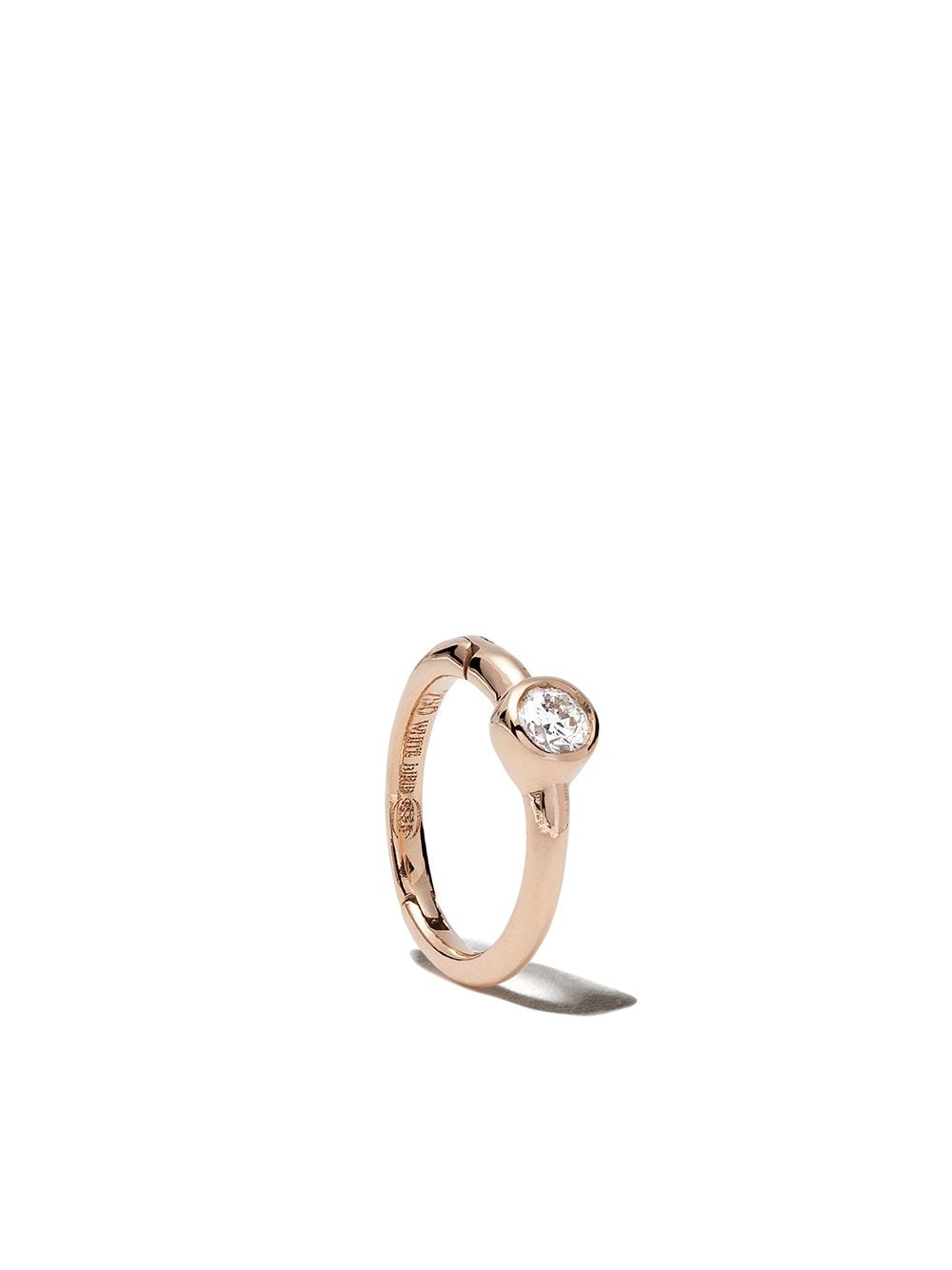 We by WHITEbIRD 18kt Rotgoldcreole mit einem Diamanten - Rosa von We by WHITEbIRD