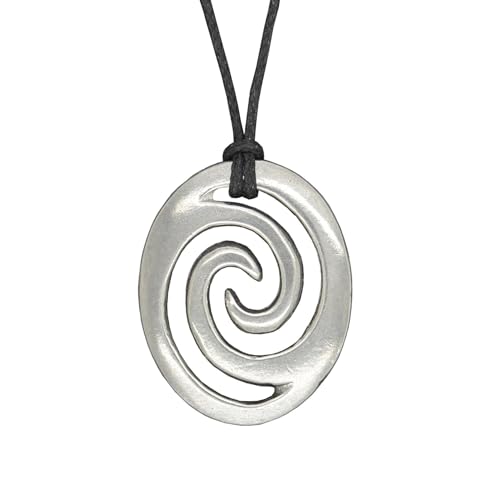 White Cloud Maori Anhänger Ovale Spirale von Neuseeland aus Zinn (Pewter) von Hand Gegossen von White Cloud