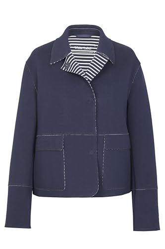 White Label – Kastenjacke Damen – Elegante Damenjacke mit geradem Schnitt - Zeitlose Sommerjacke in Dunkelblau – Größe 34 von White Label by RoFa