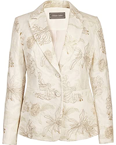 White Label Blazer mit floralem Allover-Stick Offwhite 38 von White Label