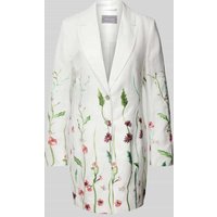 WHITE LABEL Blazer mit floralen Stitchings in Offwhite, Größe 38 von WHITE LABEL