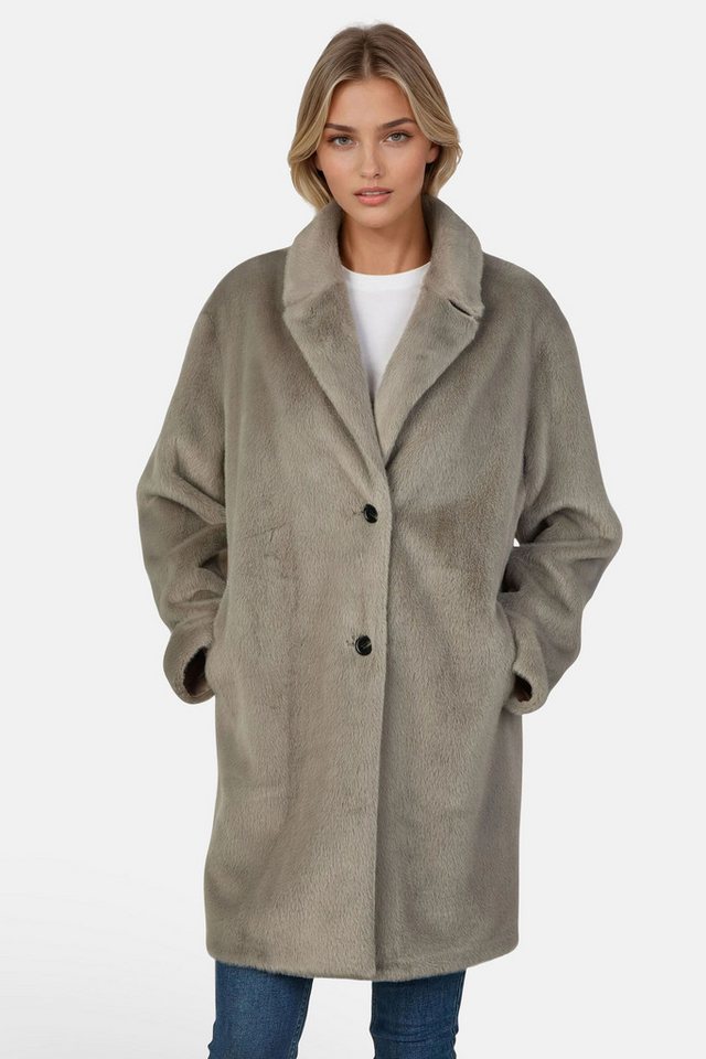 White Label Langmantel aus kurzem Webpelz in edler Seal-Optik von White Label