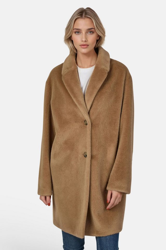 White Label Langmantel aus kurzem Webpelz in edler Seal-Optik von White Label