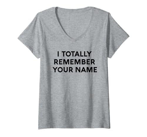 Damen White Lie Ich erinnere Mich total an deinen Namen Party Lustig Sarkastisch T-Shirt mit V-Ausschnitt Damen White Lie Ich erinnere Mich total an deinen Namen Party Lustig Sarkastisch T-Shirt mit V-Ausschnitt von White Lie Party Apparel