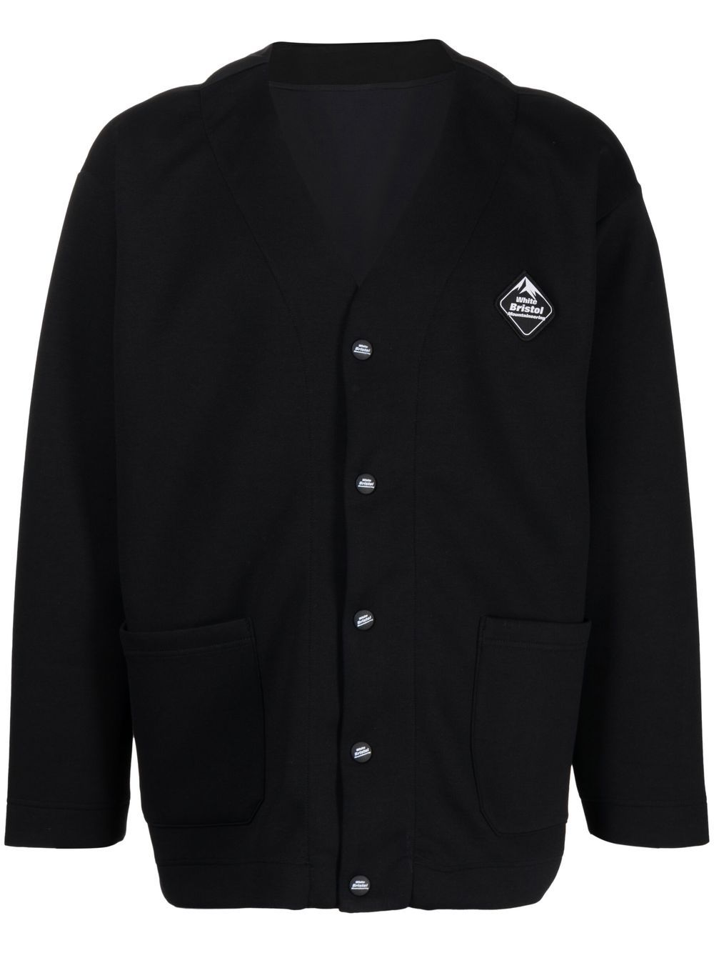 White Mountaineering x F.C. Real Bristol Cardigan mit Logo-Patch - Schwarz von White Mountaineering