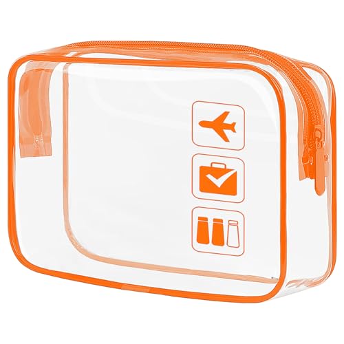 White Ze Klare Toilettentasche, Reise-Makeup-Kosmetiktasche für Frauen Männer, PVC-Toilettenartikel-Kosmetiktasche von White Ze